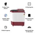 Whirlpool Semi Automatic Washing Machine 8 kg Red